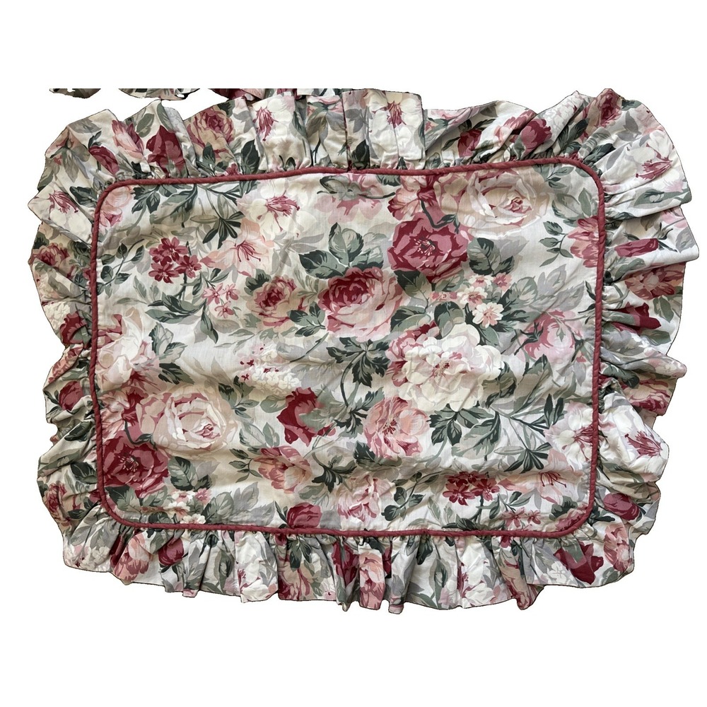 Croscill Arbor Rose Ruffled Pillow Sham EUC